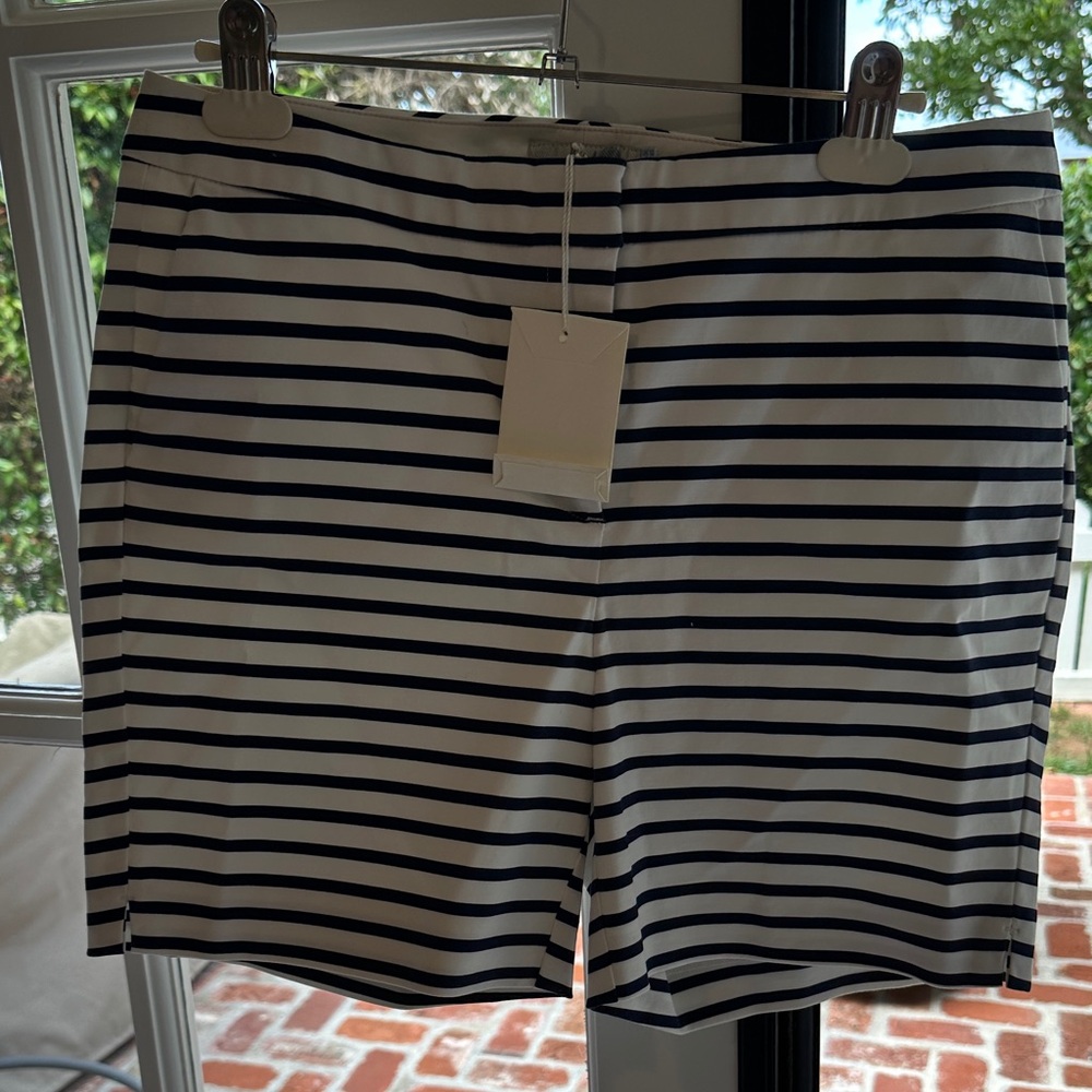 New Boden navy and white stripe shirt size 6